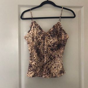 Cheetah Print Satin Cami Top
